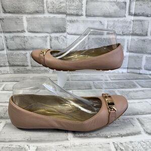 Coach Bianca Women's Size 8 B Blush Pink Comfort Gold Logo Driver Flats
